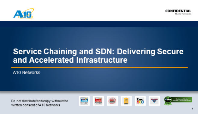 Service Chaining and SDN Delivering Secure and Accelerated Infrastructure Webinar